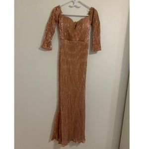 Off the shoulder sequin gown
